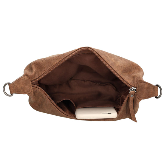 Bodybag 28 x 18cm in marmorierter Optik Braun - leder-accessoires.com