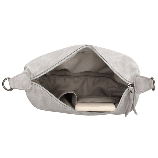 Bodybag 28 x 18cm in marmorierter Optik Hellgrau - leder-accessoires.com