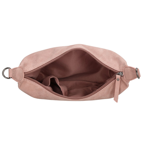 Bodybag 28 x 18cm in marmorierter Optik Hellrosa - leder-accessoires.com
