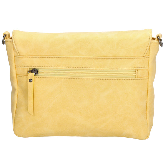 Sale Schultertasche aus Kunstleder 24x17cm in Gelb mit Textilriemen