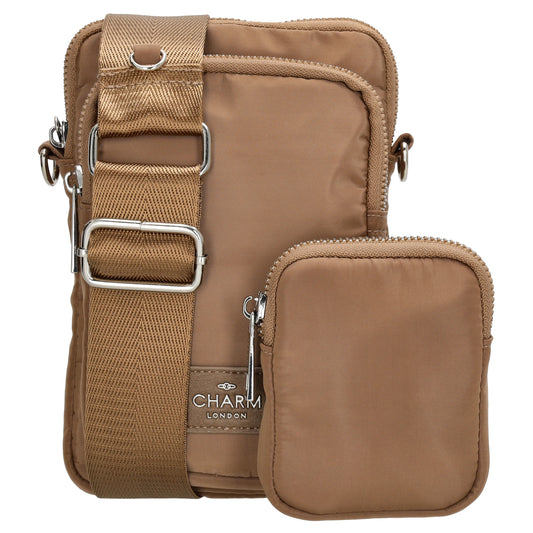 Handytasche 18,5x12,5cm in Taupe mit zusätzlicher Münzbörse