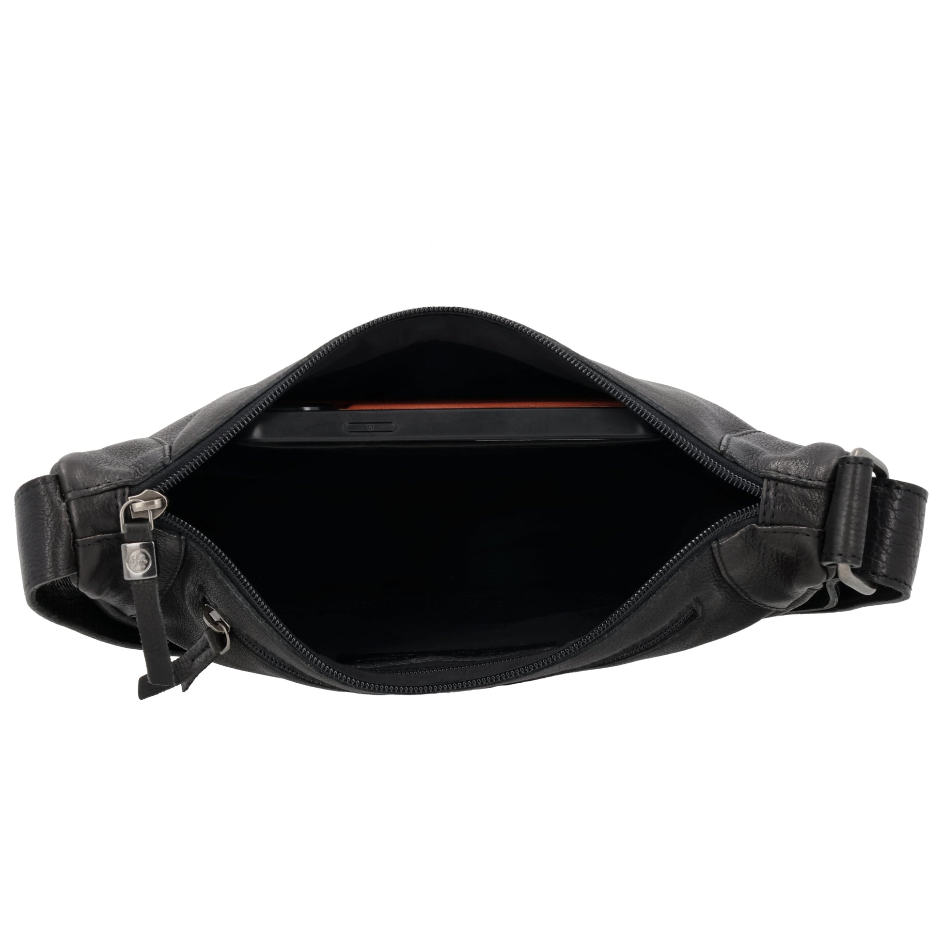 Schwarze Leder Bodybag 29x18 cm – Elegante Gürteltasche - leder-accessoires.com