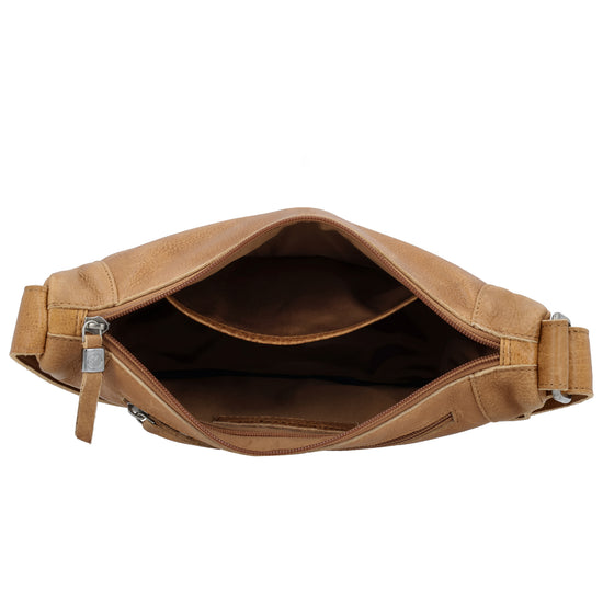 Braune Leder Bodybag 29x18 cm – Gepolsterte Gürteltasche - leder-accessoires.com