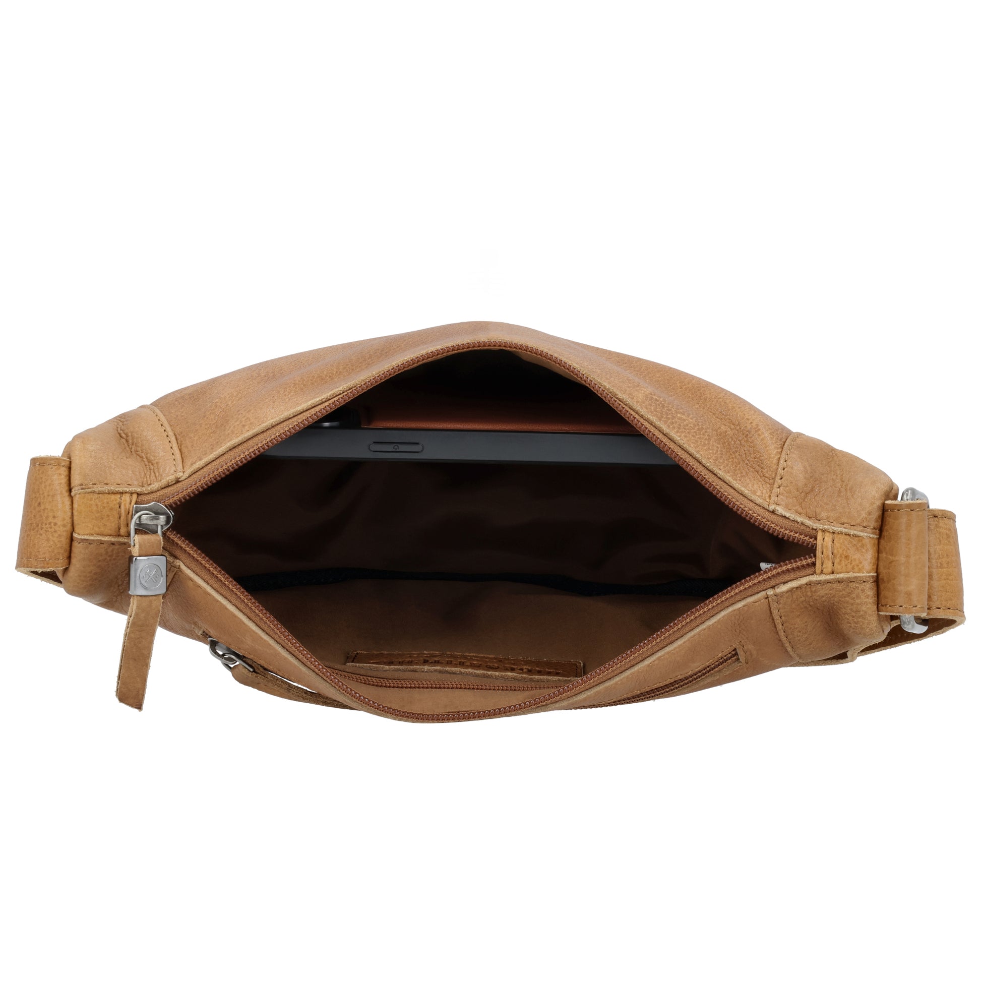 Braune Leder Bodybag 29x18 cm – Gepolsterte Gürteltasche - leder-accessoires.com