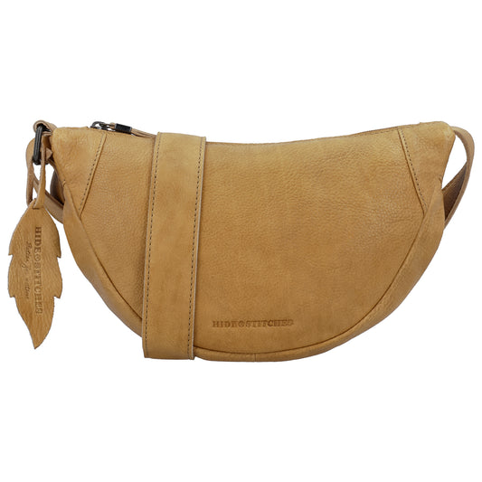 Beige Leder Bodybag 29x18 cm – Trendige Gürteltasche - leder-accessoires.com