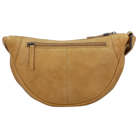 Beige Leder Bodybag 29x18 cm – Trendige Gürteltasche - leder-accessoires.com