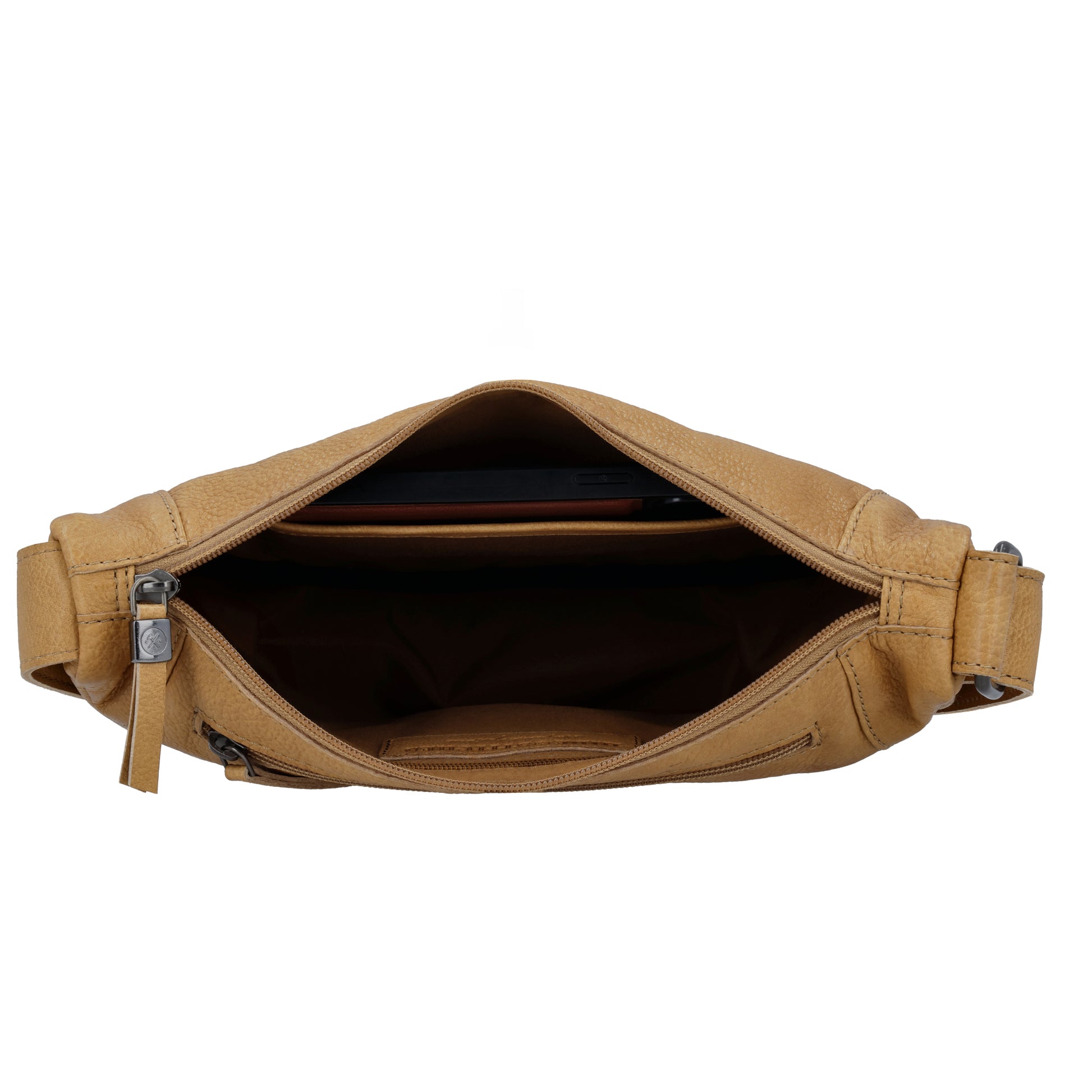 Beige Leder Bodybag 29x18 cm – Trendige Gürteltasche - leder-accessoires.com