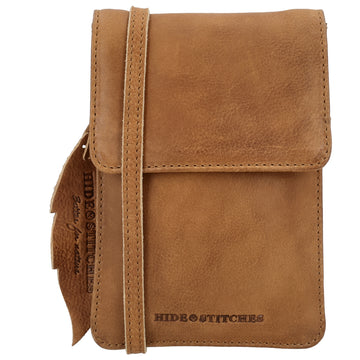 Handytasche | Minibag 19x13cm in Cognac mit Überschlag