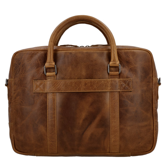 Businesstasche 38x29cm in Braun aus Leder mit Reißverschluss - leder-accessoires.com