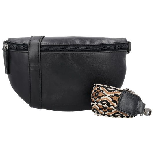 Bodybag 24x13cm in Schwarz mit Reißverschluss und Wechselriemen