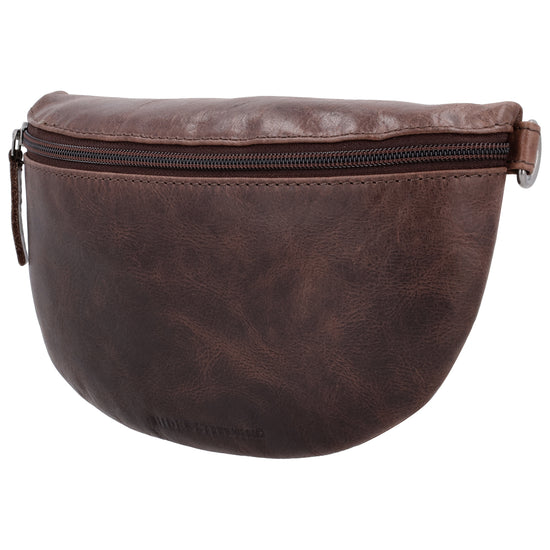 Bodybag 24x13cm in Braun mit Reißverschluss und Wechselriemen - leder-accessoires.com