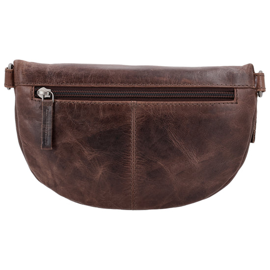 Bodybag 24x13cm in Braun mit Reißverschluss und Wechselriemen - leder-accessoires.com