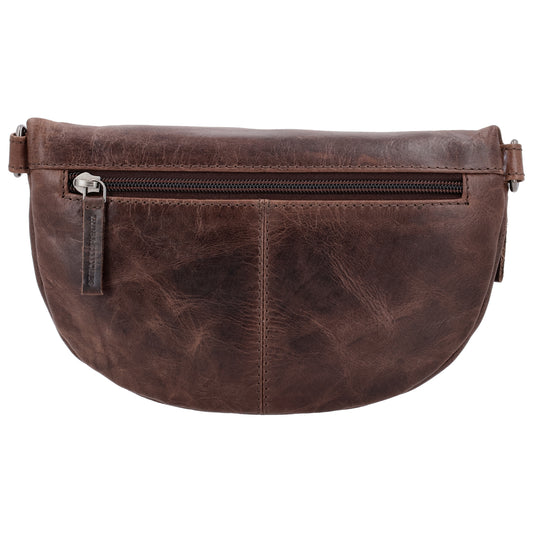 Bodybag 24x13cm in Braun mit Reißverschluss und Wechselriemen