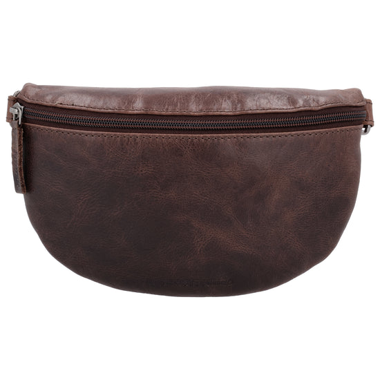 Bodybag 24x13cm in Braun mit Reißverschluss und Wechselriemen - leder-accessoires.com