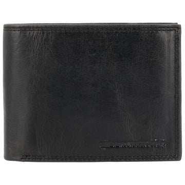 Geldbörse Querformat 12,5 x 10cm in Schwarz mit Riegel