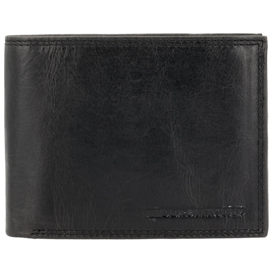 Geldbörse Querformat 12,5 x 10cm in Schwarz mit Riegel