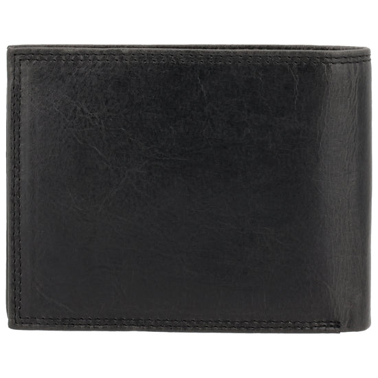 Geldbörse Querformat 12,5 x 10cm in Schwarz mit Riegel - leder-accessoires.com
