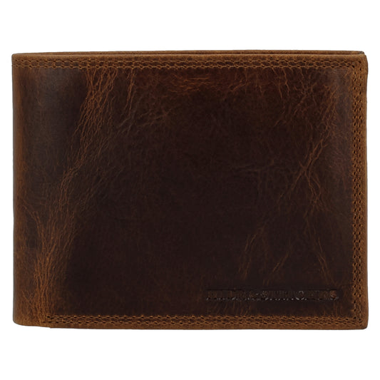 Geldbörse Querformat 12,5 x 10cm in Braun mit Riegel