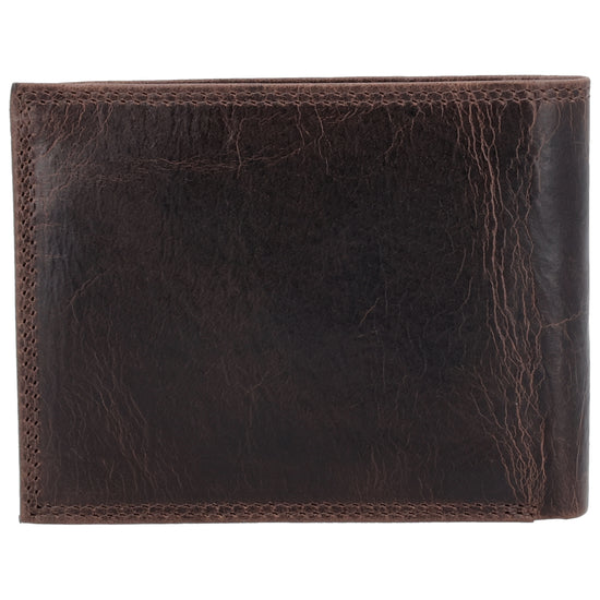 Geldbörse Querformat 12,5 x 10cm in Dunkelbraun mit Riegel - leder-accessoires.com