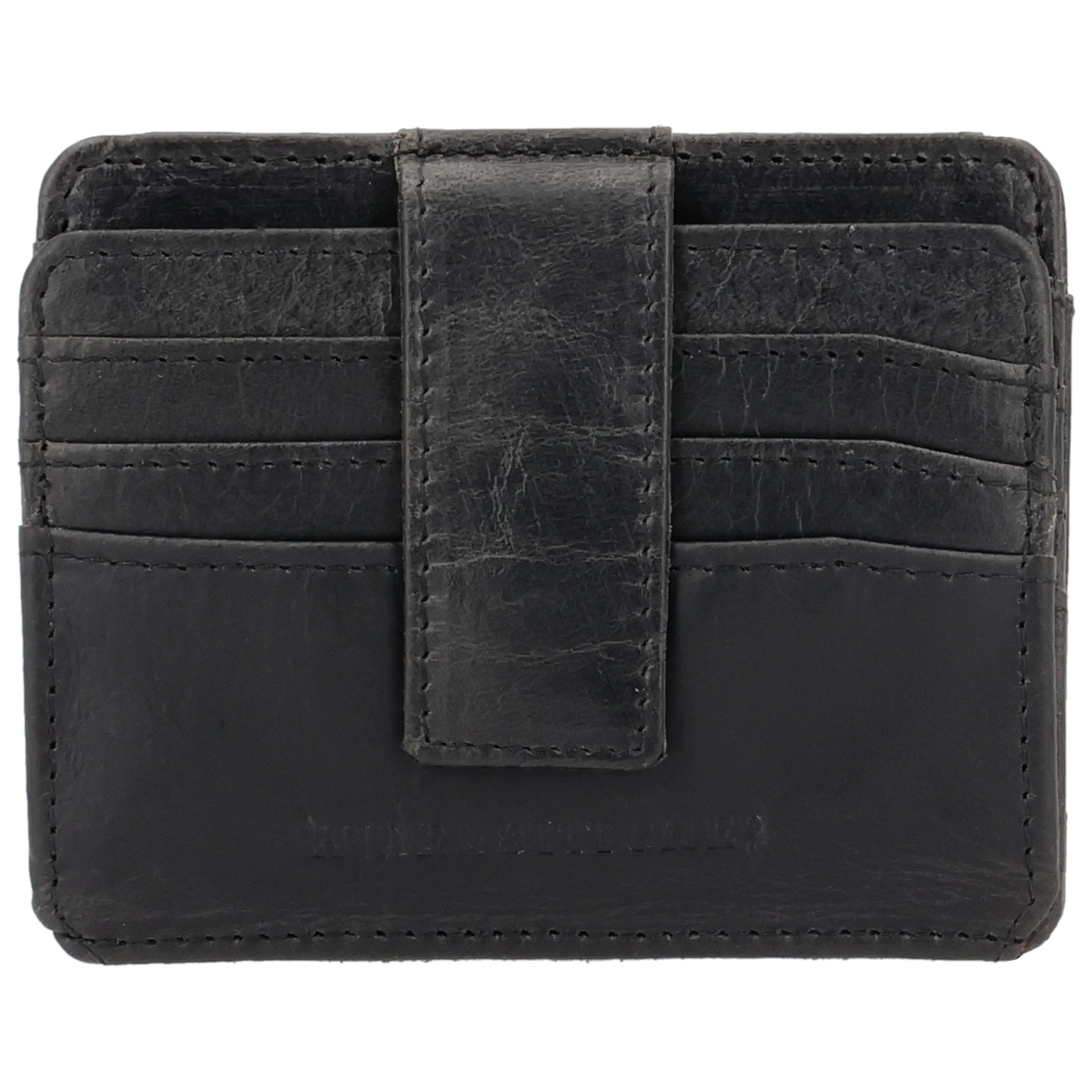 Kartenetui 10x8,5cm in Schwarz mit Riegel und separatem Münzfach - leder-accessoires.com