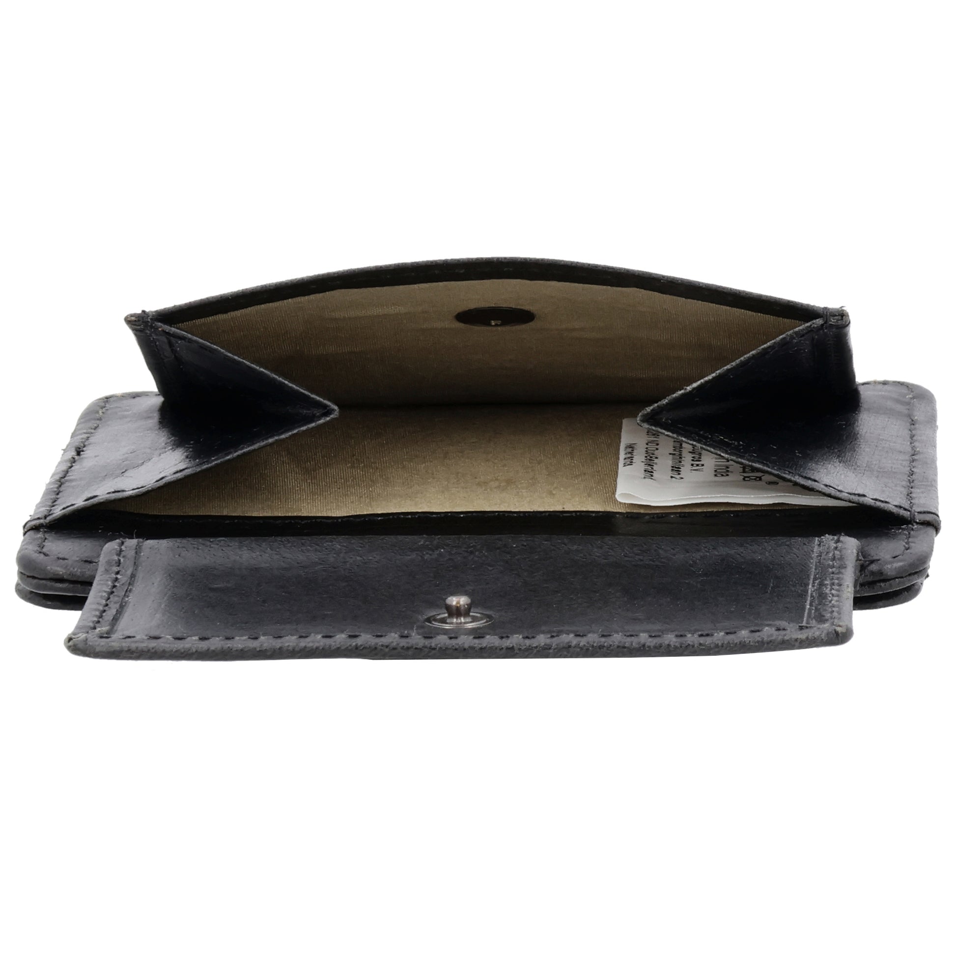 Kartenetui 10x8,5cm in Schwarz mit Riegel und separatem Münzfach - leder-accessoires.com