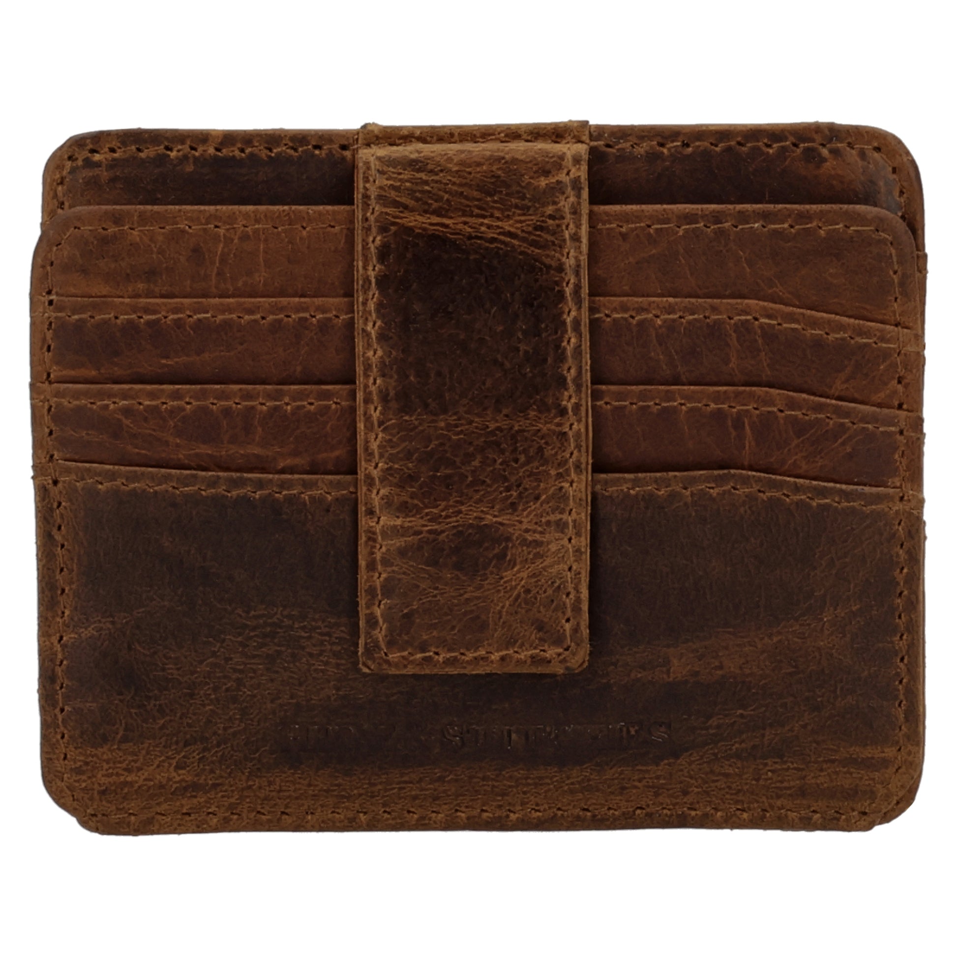 Kartenetui 10x8,5cm in Braun mit Riegel und separatem Münzfach - leder-accessoires.com