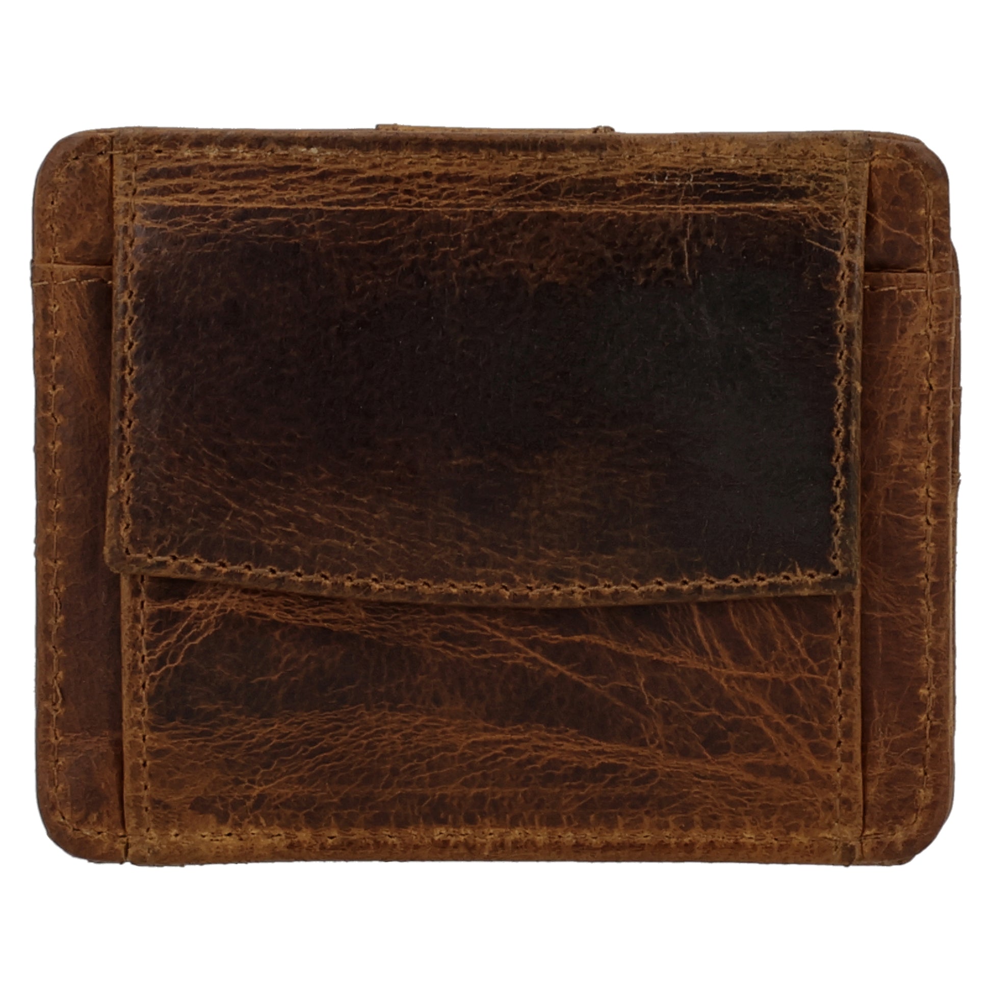 Kartenetui 10x8,5cm in Braun mit Riegel und separatem Münzfach - leder-accessoires.com