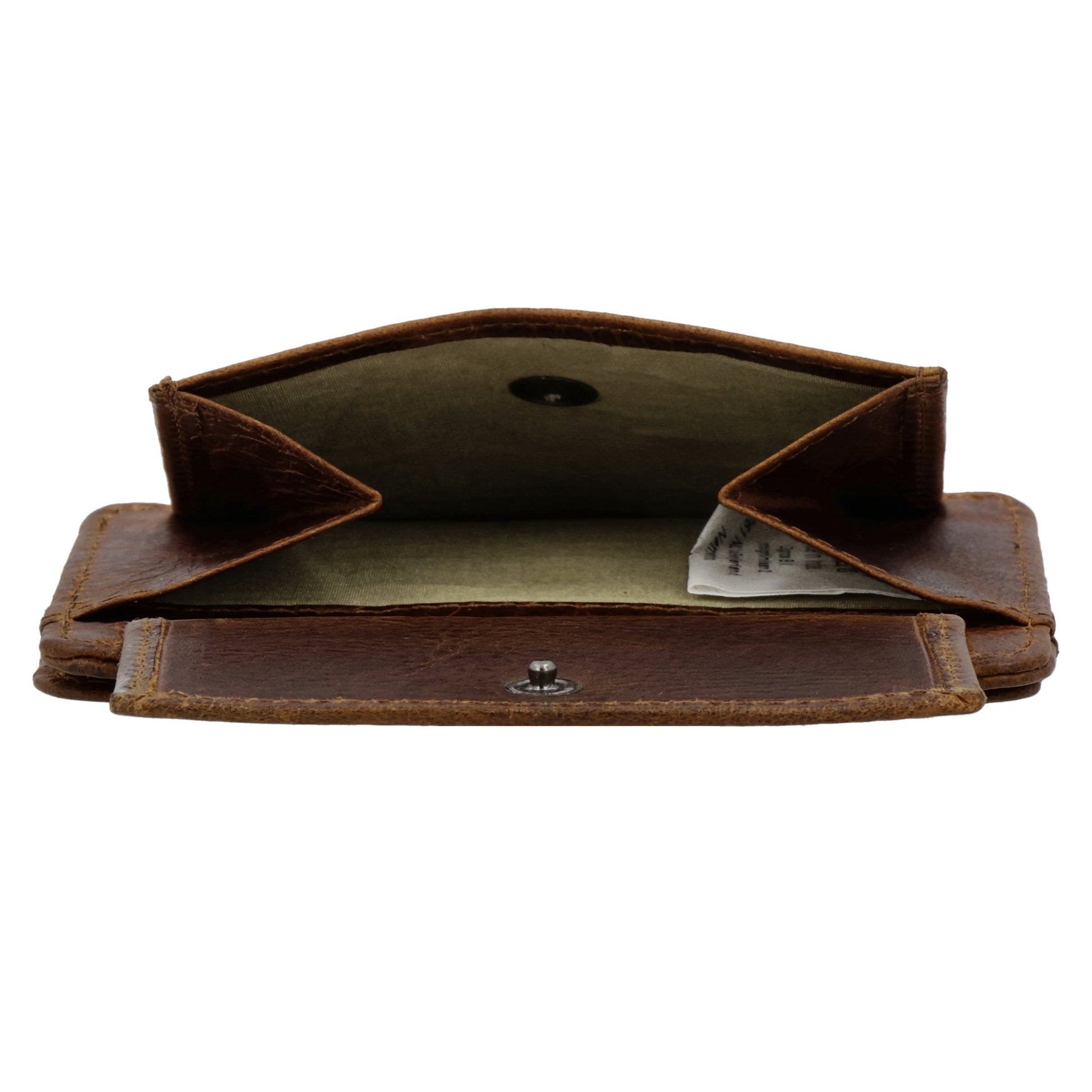 Kartenetui 10x8,5cm in Braun mit Riegel und separatem Münzfach - leder-accessoires.com