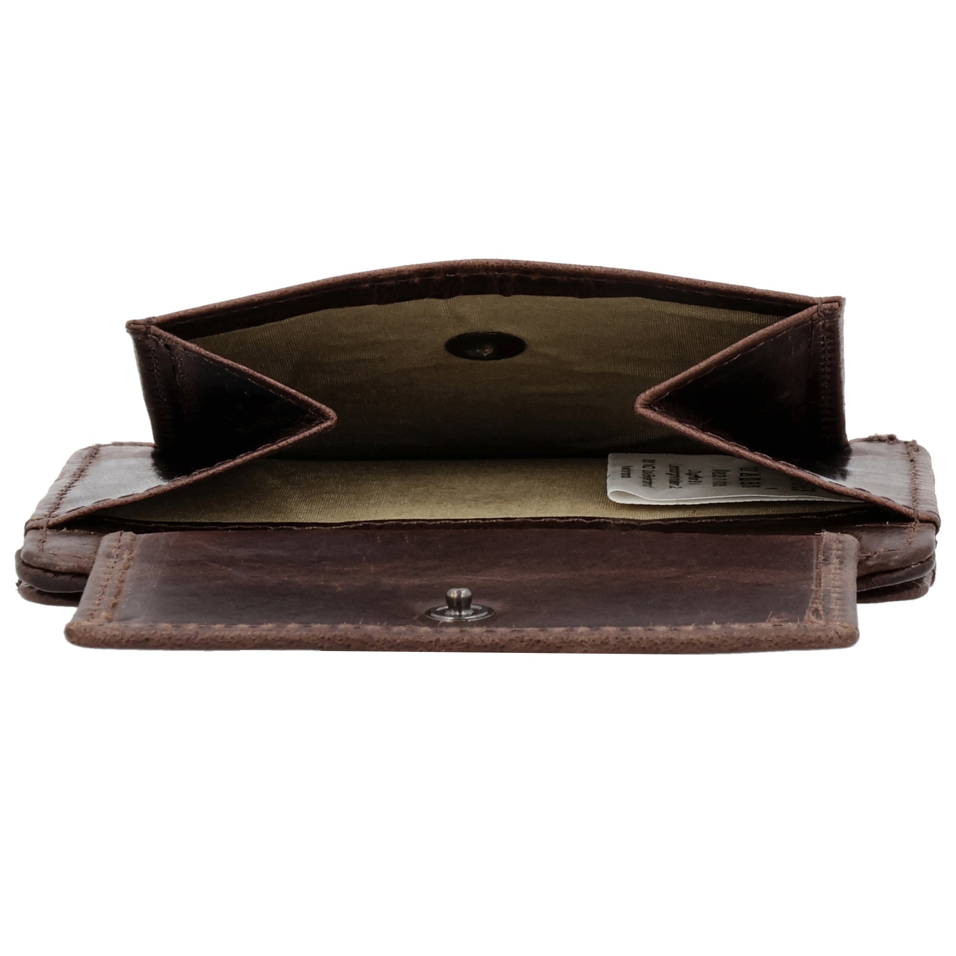 Kartenetui 10x8,5cm in Dunkelbraun mit Riegel und separatem Münzfach - leder-accessoires.com