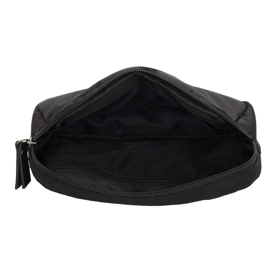 Bodybag|Gürteltasche 19,5 x 14cm in Schwarz wattiert - leder-accessoires.com