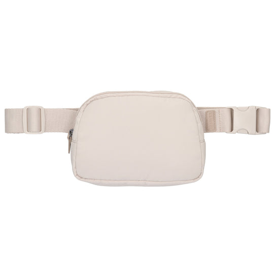 Bodybag|Gürteltasche 19,5 x 14cm in Creme wattiert - leder-accessoires.com