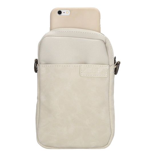 Handytasche 17,5x12cm in Creme aus Kunstleder