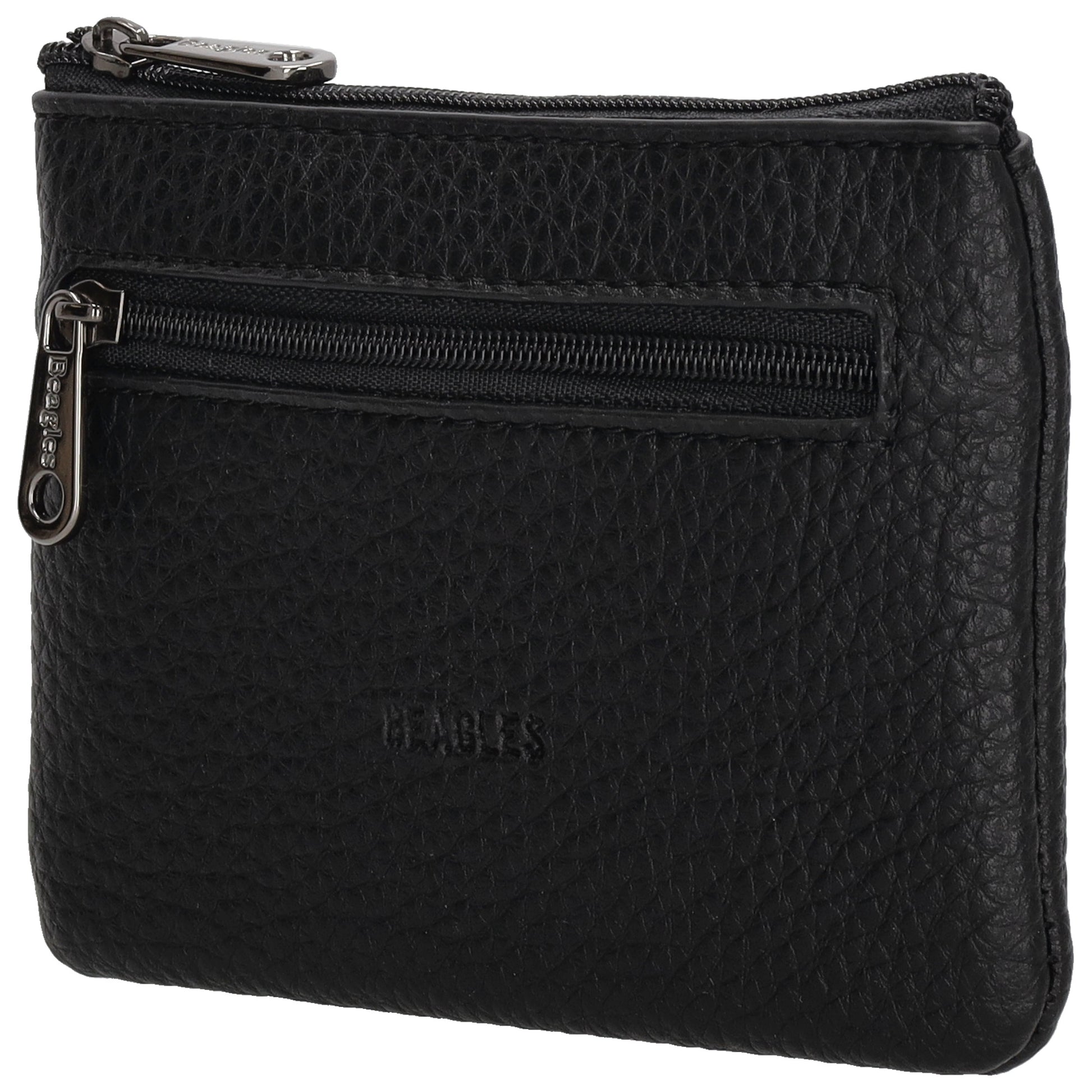 Schlüsseletui 12,5x9cm in Schwarz mit Reißverschluss - leder-accessoires.com