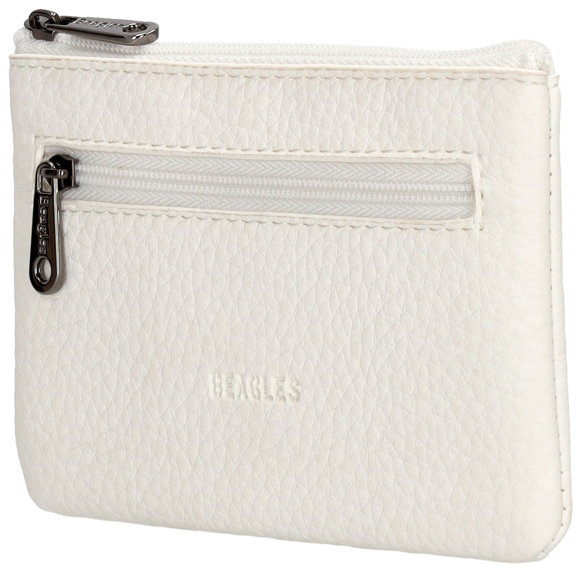 Schlüsseletui 12,5x9cm in Weiß mit Reißverschluss - leder-accessoires.com