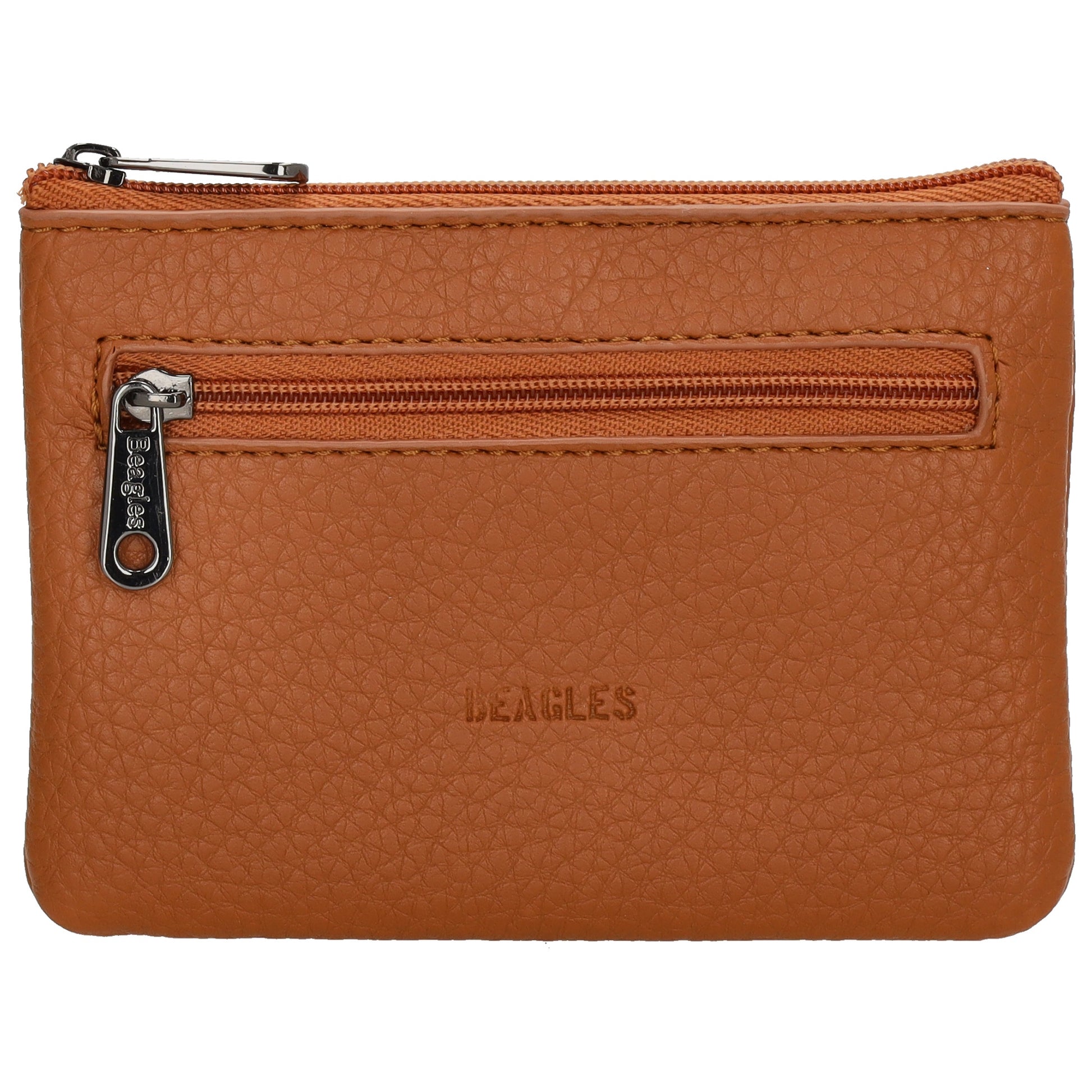 Schlüsseletui 12,5x9cm in Cognac mit Reißverschluss - leder-accessoires.com