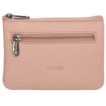 Schlüsseletui 12,5x9cm in Altrosa mit Reißverschluss - leder-accessoires.com