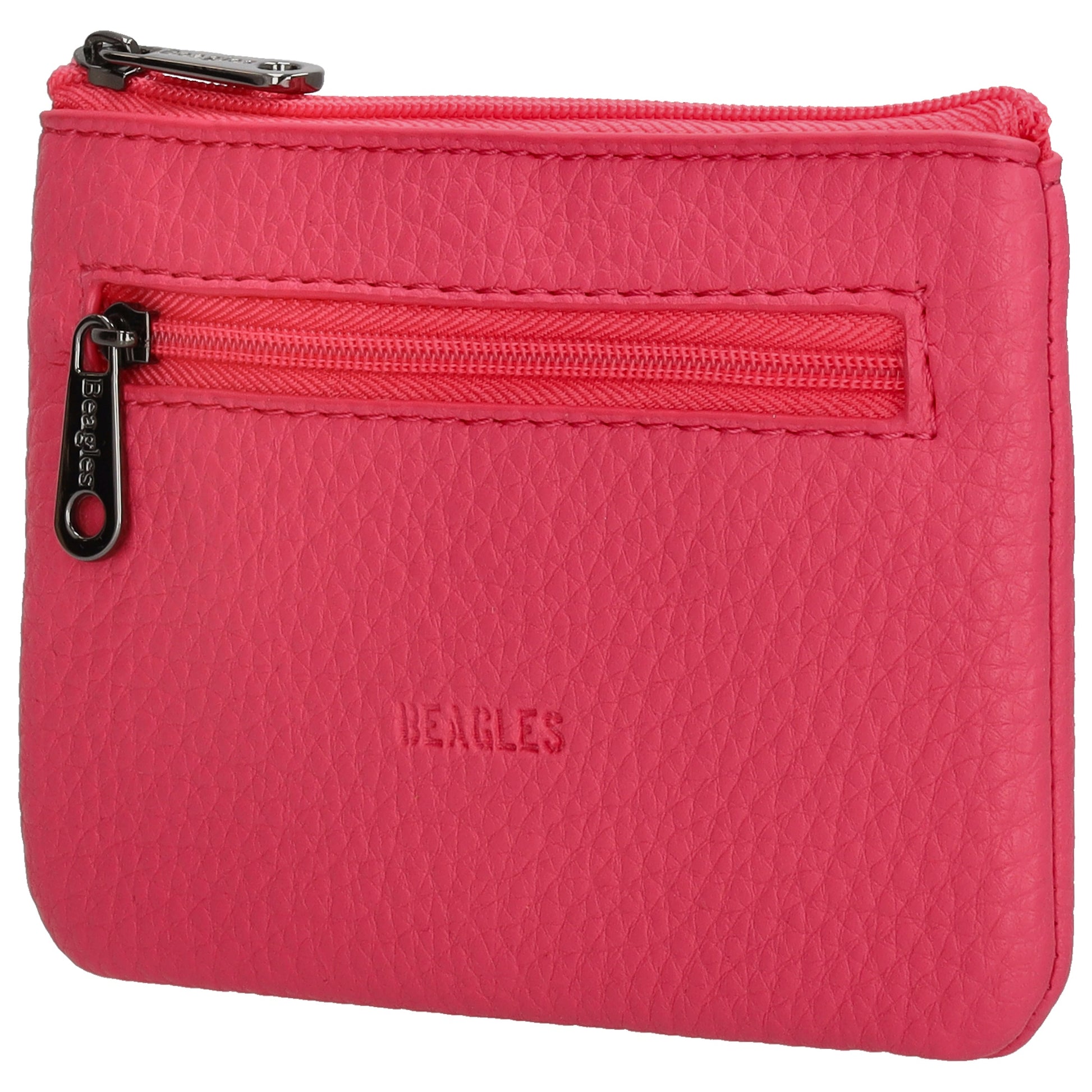 Schlüsseletui 12,5x9cm in Pink mit Reißverschluss - leder-accessoires.com