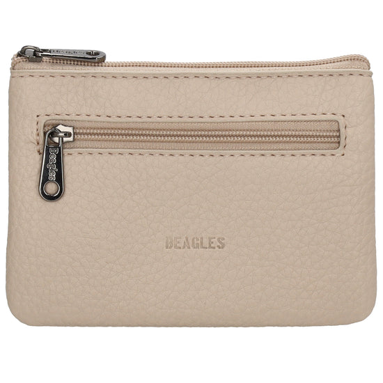 Schlüsseletui 12,5x9cm in Taupe mit Reißverschluss - leder-accessoires.com