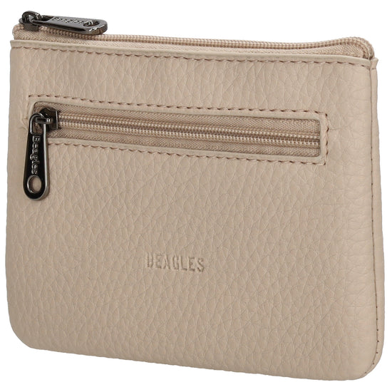 Schlüsseletui 12,5x9cm in Taupe mit Reißverschluss - leder-accessoires.com