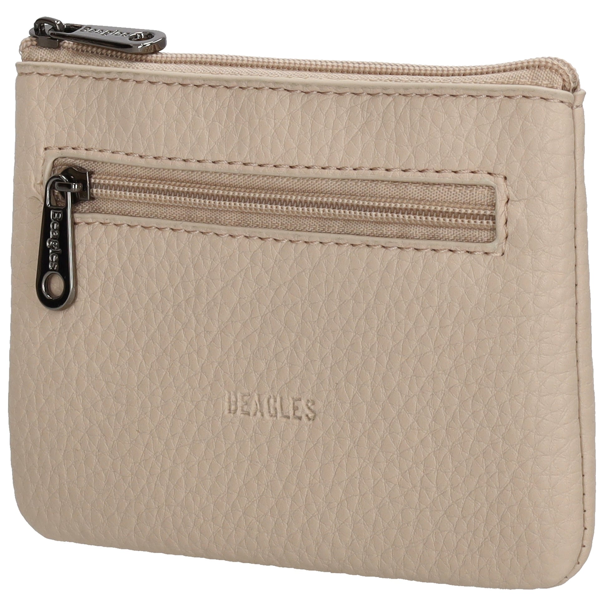 Schlüsseletui 12,5x9cm in Taupe mit Reißverschluss - leder-accessoires.com