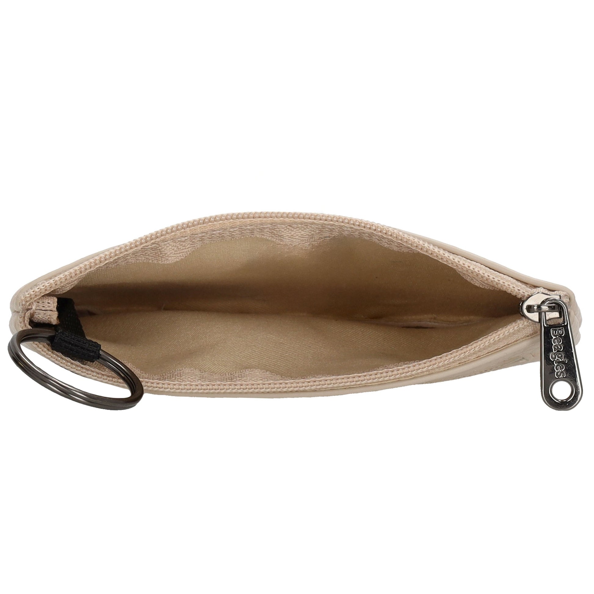 Schlüsseletui 12,5x9cm in Taupe mit Reißverschluss - leder-accessoires.com