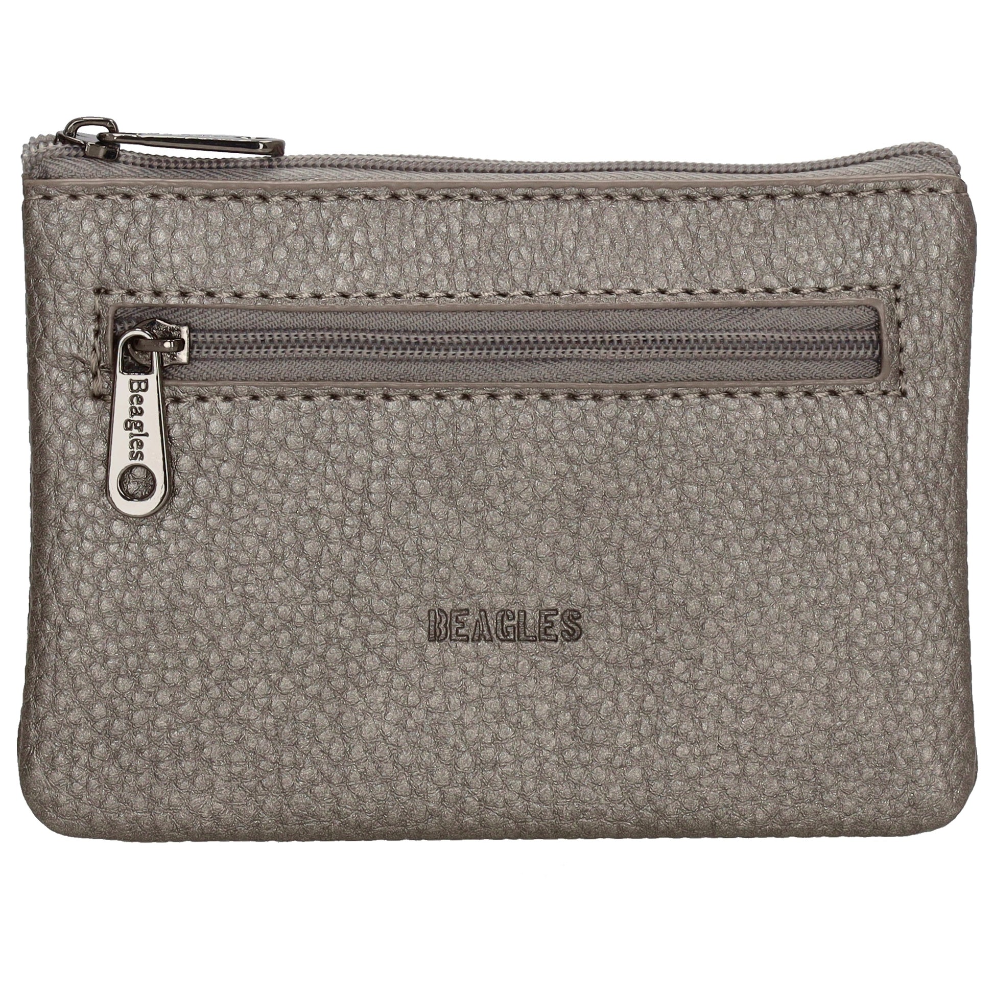 Schlüsseletui 12,5x9cm in Silber-Metallic mit Reißverschluss - leder-accessoires.com