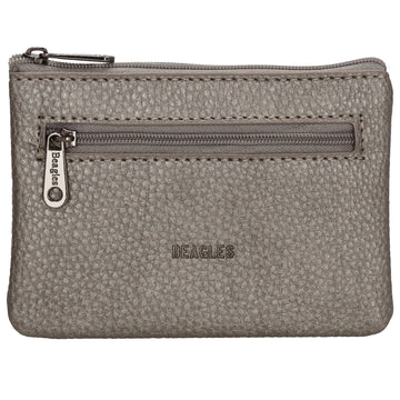 Schlüsseletui 12,5x9cm in Silber-Metallic mit Reißverschluss - leder-accessoires.com