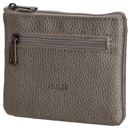 Schlüsseletui 12,5x9cm in Silber-Metallic mit Reißverschluss - leder-accessoires.com