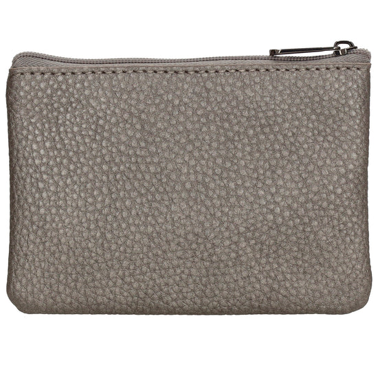 Schlüsseletui 12,5x9cm in Silber-Metallic mit Reißverschluss - leder-accessoires.com