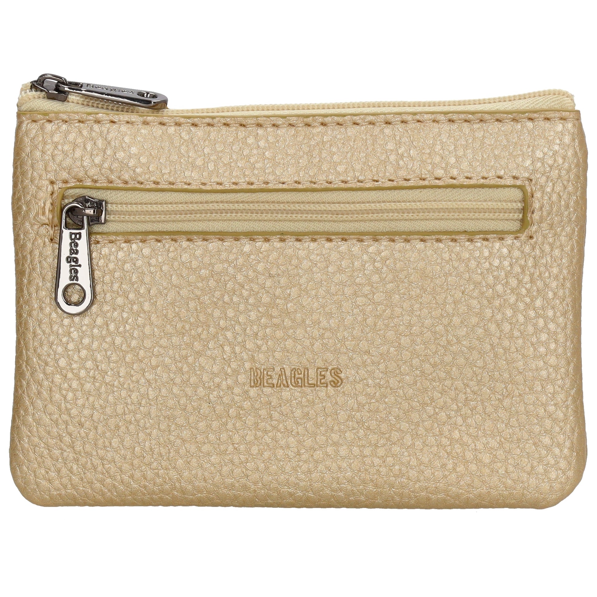 Schlüsseletui 12,5x9cm in Gold-Metallic mit Reißverschluss - leder-accessoires.com