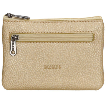 Schlüsseletui 12,5x9cm in Gold-Metallic mit Reißverschluss - leder-accessoires.com