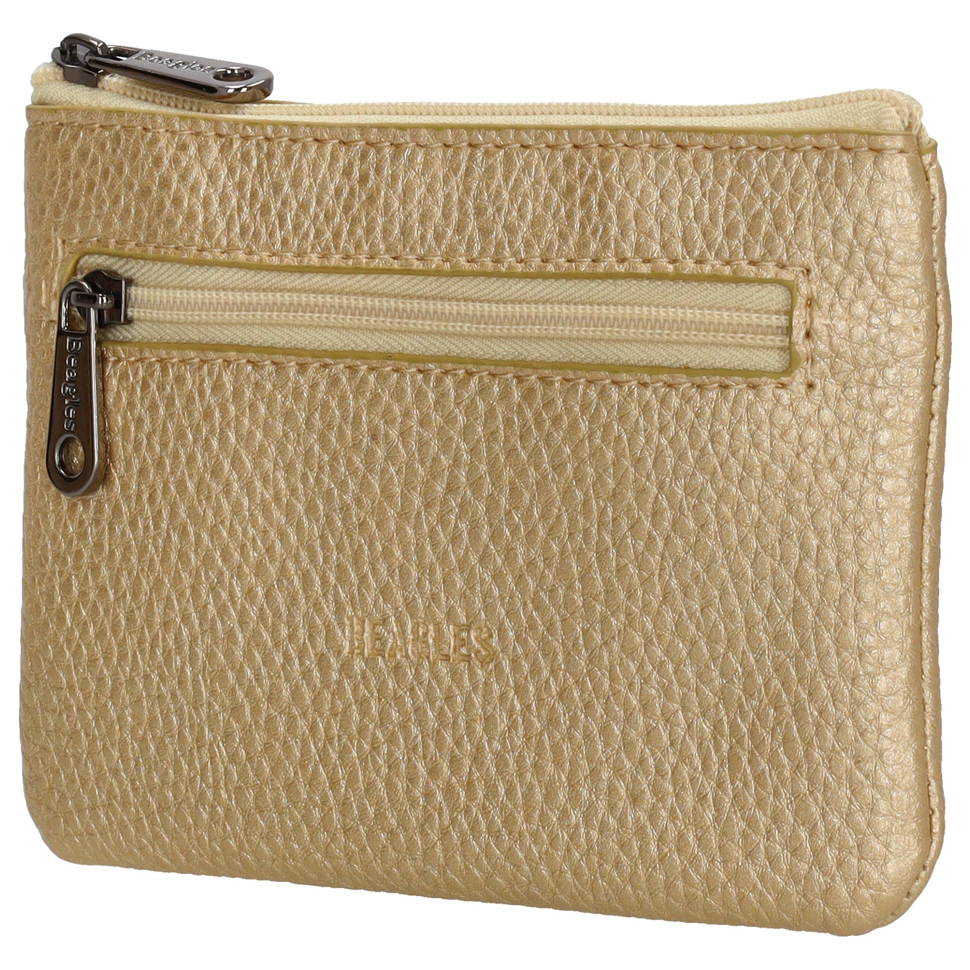 Schlüsseletui 12,5x9cm in Gold-Metallic mit Reißverschluss - leder-accessoires.com