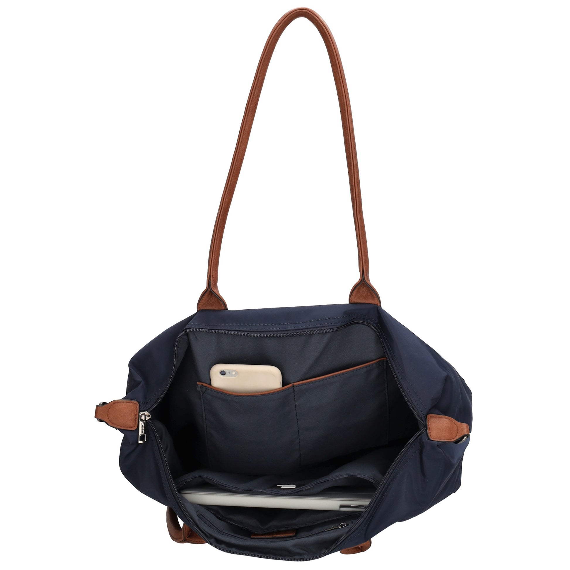 Shopper 51x33cm Blau|Marine aus Nylon|Polyester - leder-accessoires.com