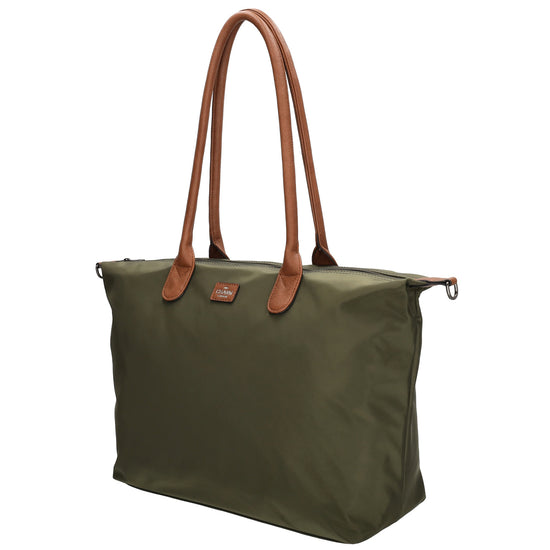 Shopper 51x33cm Oliv aus Nylon|Polyester - leder-accessoires.com